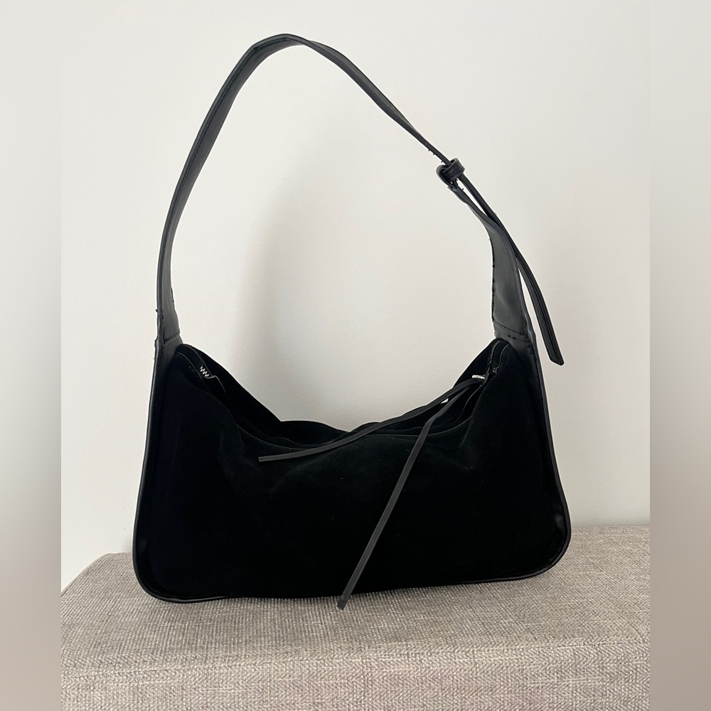 Black Suede Shoulder Bag